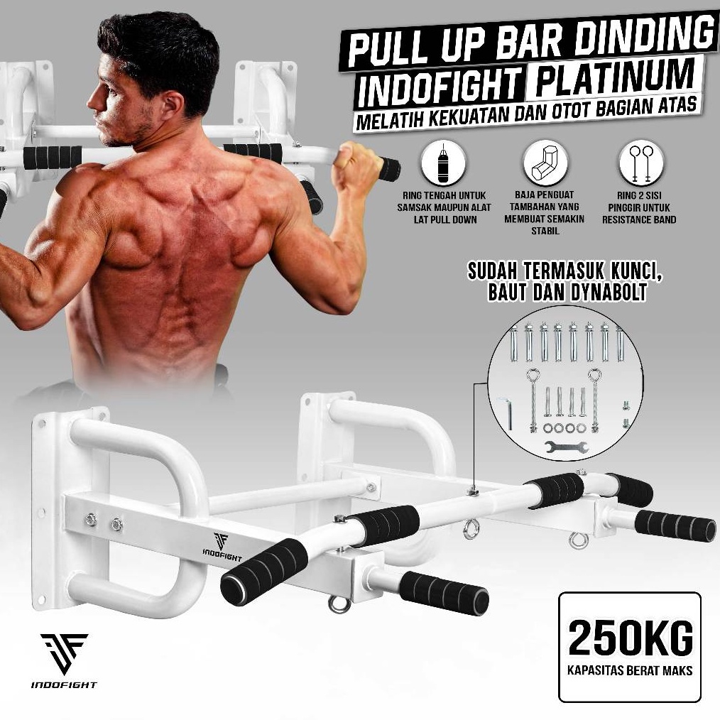 KODE S8B Alat Pull Up di Rumah Dinding Indofight Chin Up Bar Tiang Gantungan Besi Pull Up Premium