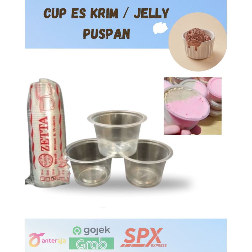 Cup Es Krim / Cup Jelly puding bening 65ml