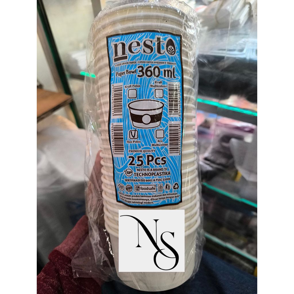 Paper Bowl / Mangkok Kertas 360ml Putih Tanpa Tutup