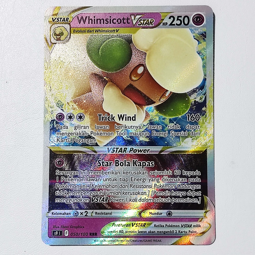 Whimsicott VSTAR RRR 050/100 S9 - Kartu Pokemon Indonesia