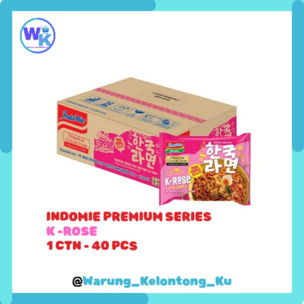 

Indomie Mie Goreng Premium Korean K-Rose 85gr | 1 Dus Isi 20 | Rasa Korea Pedas Creamy | Warung_Kelontong_Ku