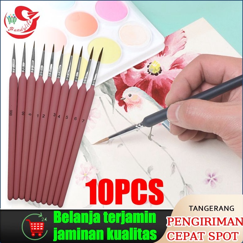 

KODE R98G 1pcs Wolf Hair Hook Line Pen Paint Brush Kuas Detail Bulu Serigala Size