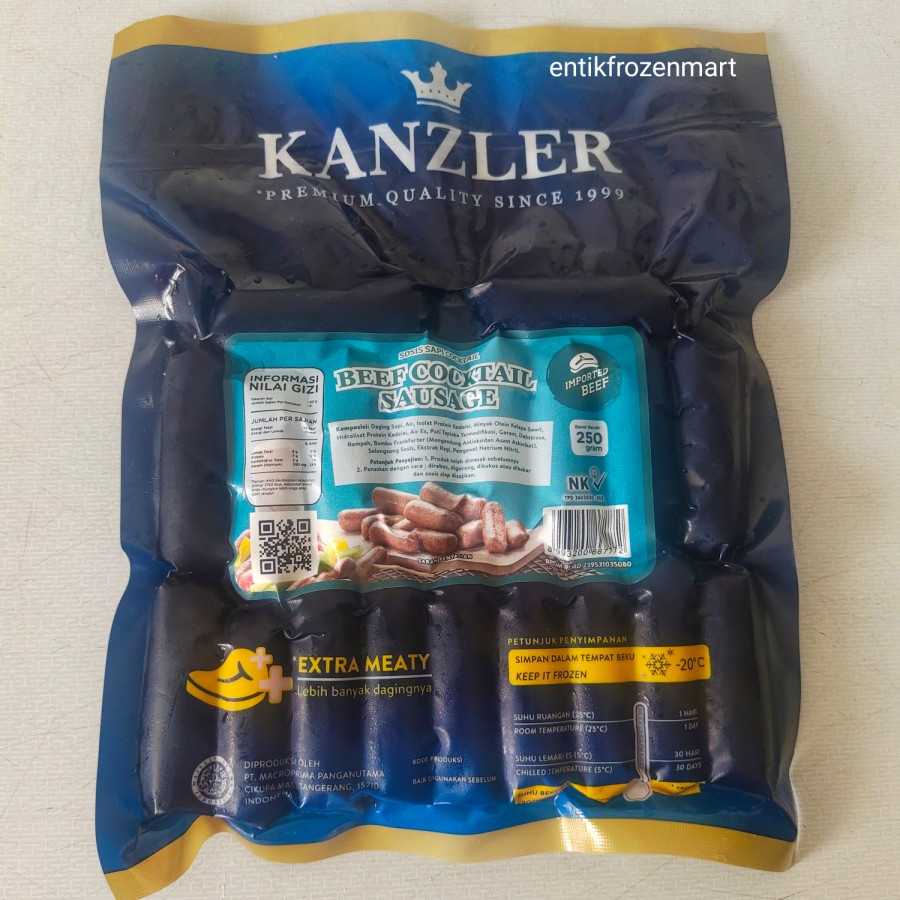 

SOSIS KANZLER BEEFCOCKTAIL SAUSAGE 250GR