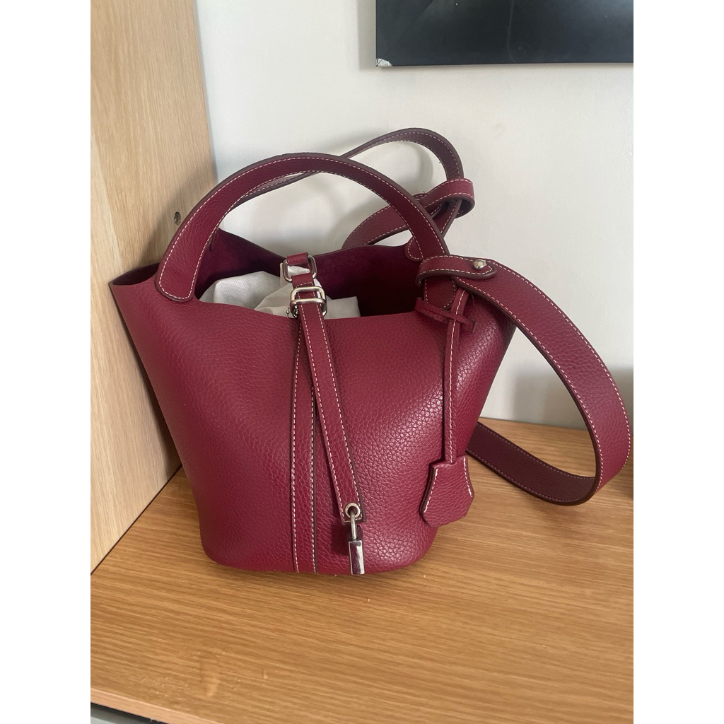 pico bucket bag picotin preloved  no brand kulit sinte