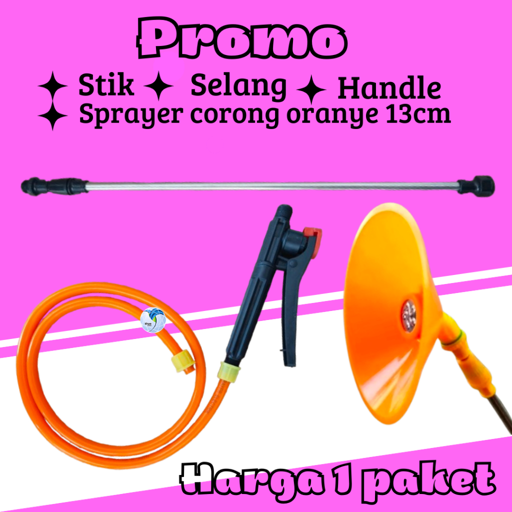 PAKET KOMPLIT Stik + Handle + Selang+Sprayer corong oren 13cm Elektrik Stik Sprayer Stik Semprotan H