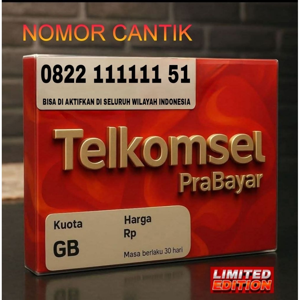Nomor cantik kartu perdana telkomsel prabayar 111111 51
