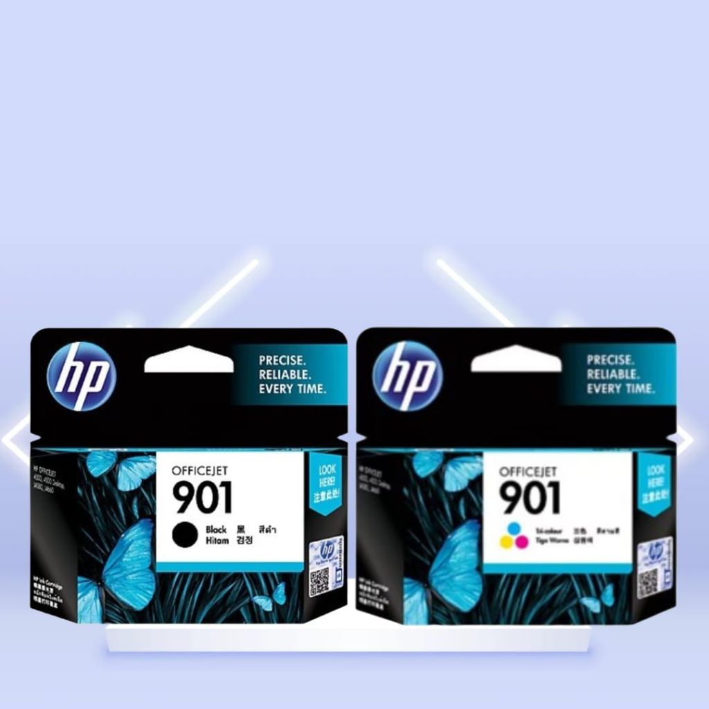 Paket Tinta Cartridge Hp 901 Black Dan 901 Colour Original