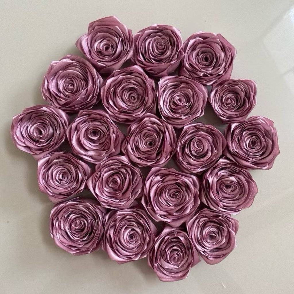 

(READY STOK) Mawar pita satin Diameter tiga 5cm / mawar satin bouqet / bunga mawar satin murah / bunga mawar per pcs