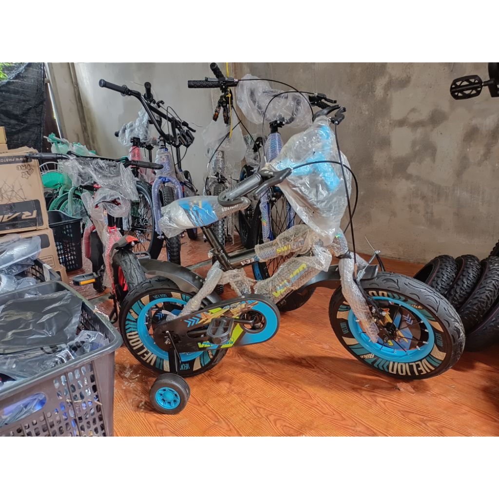 Sepeda bmx velion ring 12 ban besar (warna biru)
