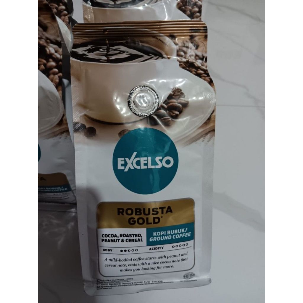 

Excelso Kopi Robusta Gold Bubuk 200gr / Kopi Bubuk Excelso Robusta Gold
