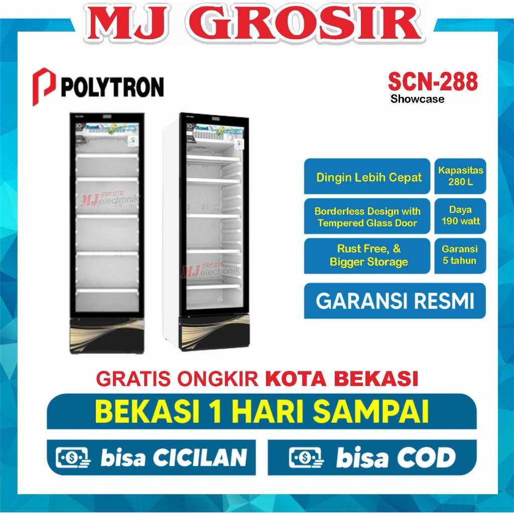 SHOWCASE POLYTRON SCN 238 X / SCN 288 DISPLAY COOLER KULKAS LOW WATT