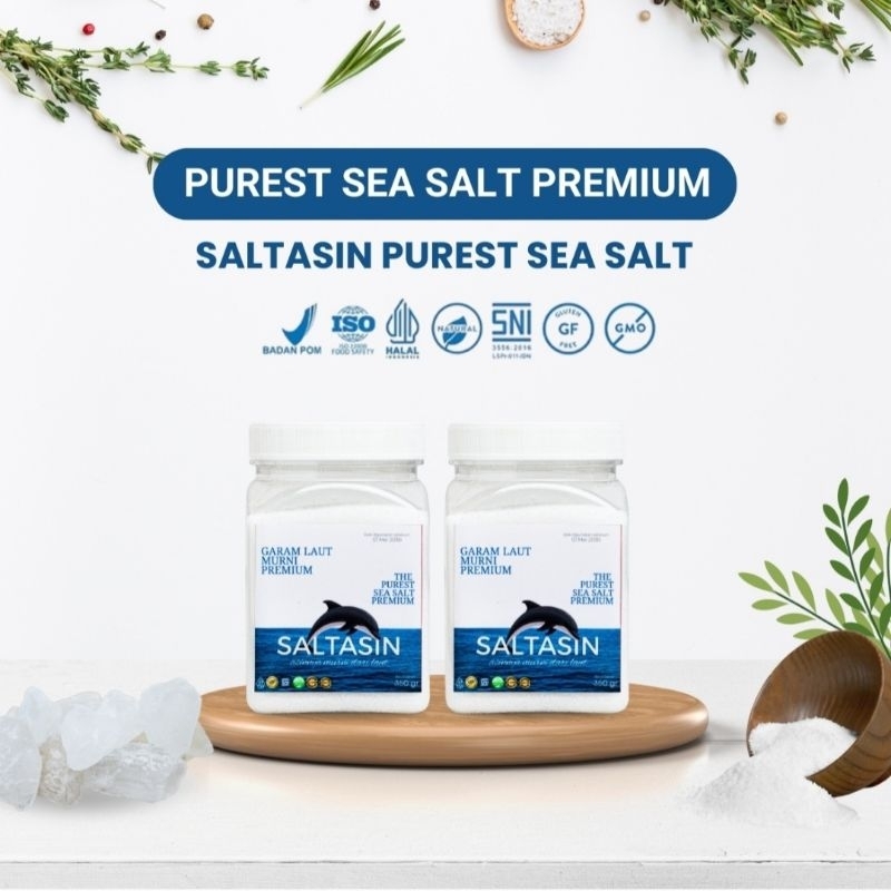 

SALTASIN PUREST SEA SALT 350 GRAM (3 pcs) HALUS Garam Laut Organik Natural