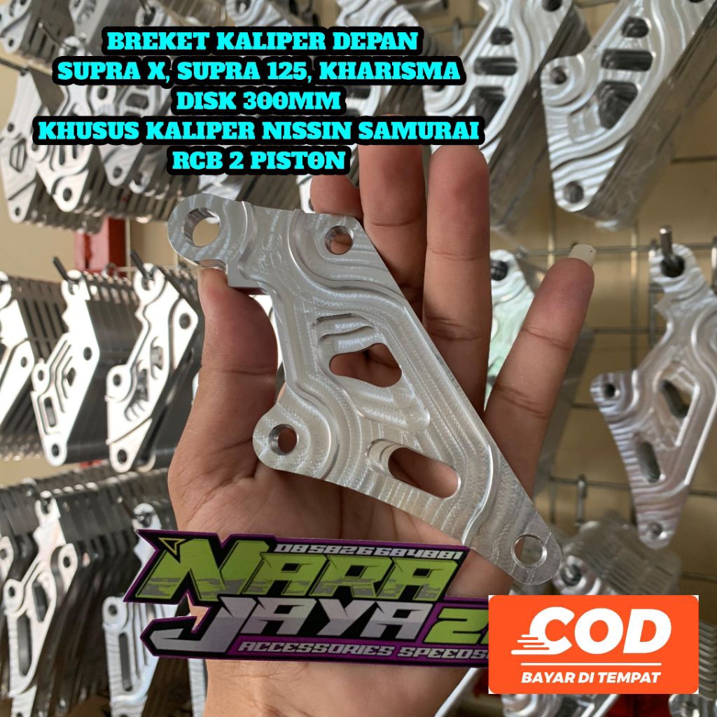 BREKET KALIPER SUPRA X, SUPRA 125, KHARISMA KALIPER STD RCB 2 PISTON DISK 300MM DUDUKAN KALIPER PANG