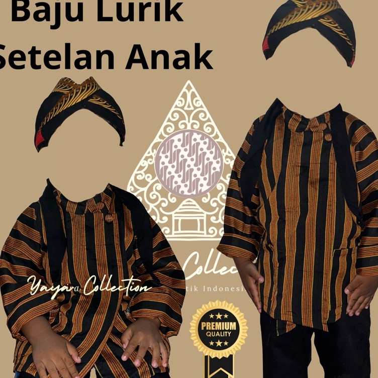 KODE Y6D Setelan Baju Surjan Lurik Anak Baju Lurik Adat Jawa Anak Baju Lurik Anak Anak Baju Surjan A