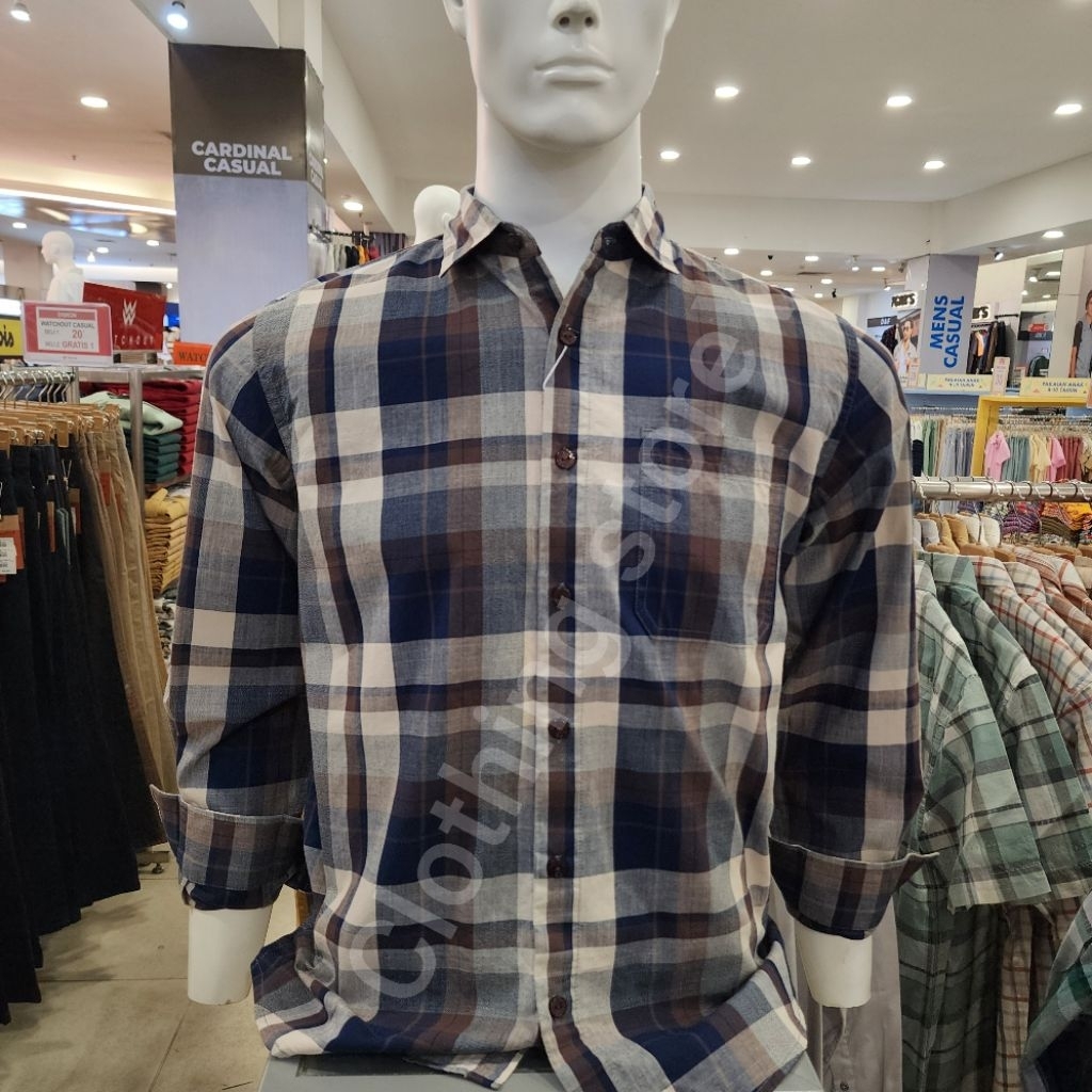 GIANI GRACIO ORIGINAL kemeja pria lengan panjang biru G7310500307