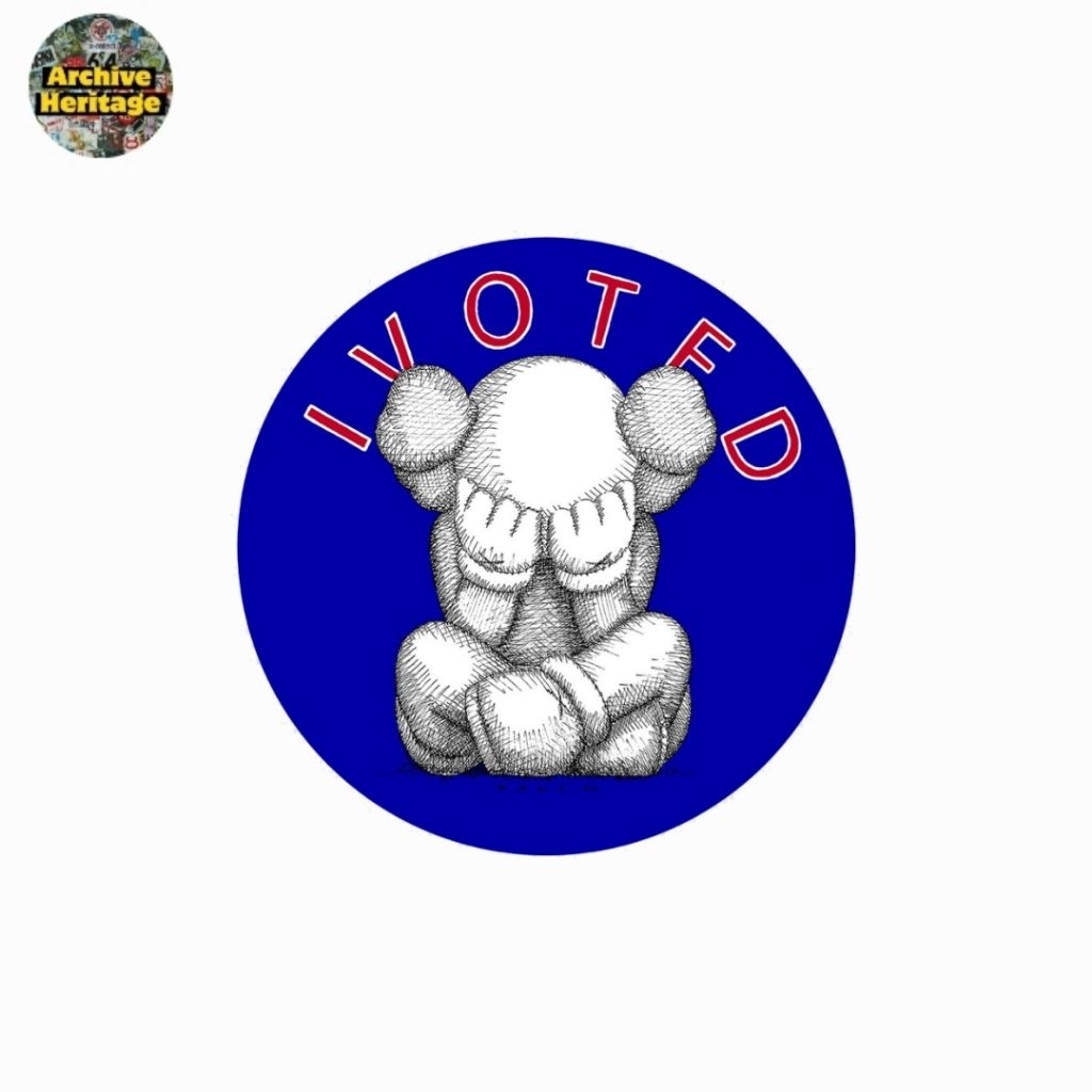 

sticker Kaws I Voted Adam Pendleton designer stiker