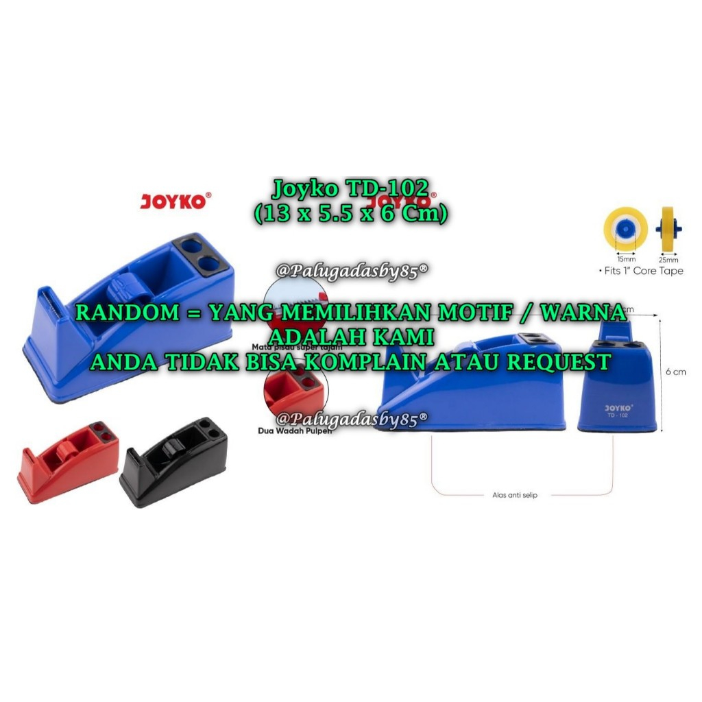 

(1 Biji) GROSIR Tape Cutter JOYKO TD-102 Tape Dispenser Pemotong Pita Perekat Joyko TD-102 (1 Biji)
