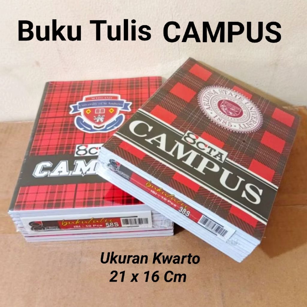 

1 Pak Buku Tulis Campus Kecil 38, Lembar Isi 10 Pcs
