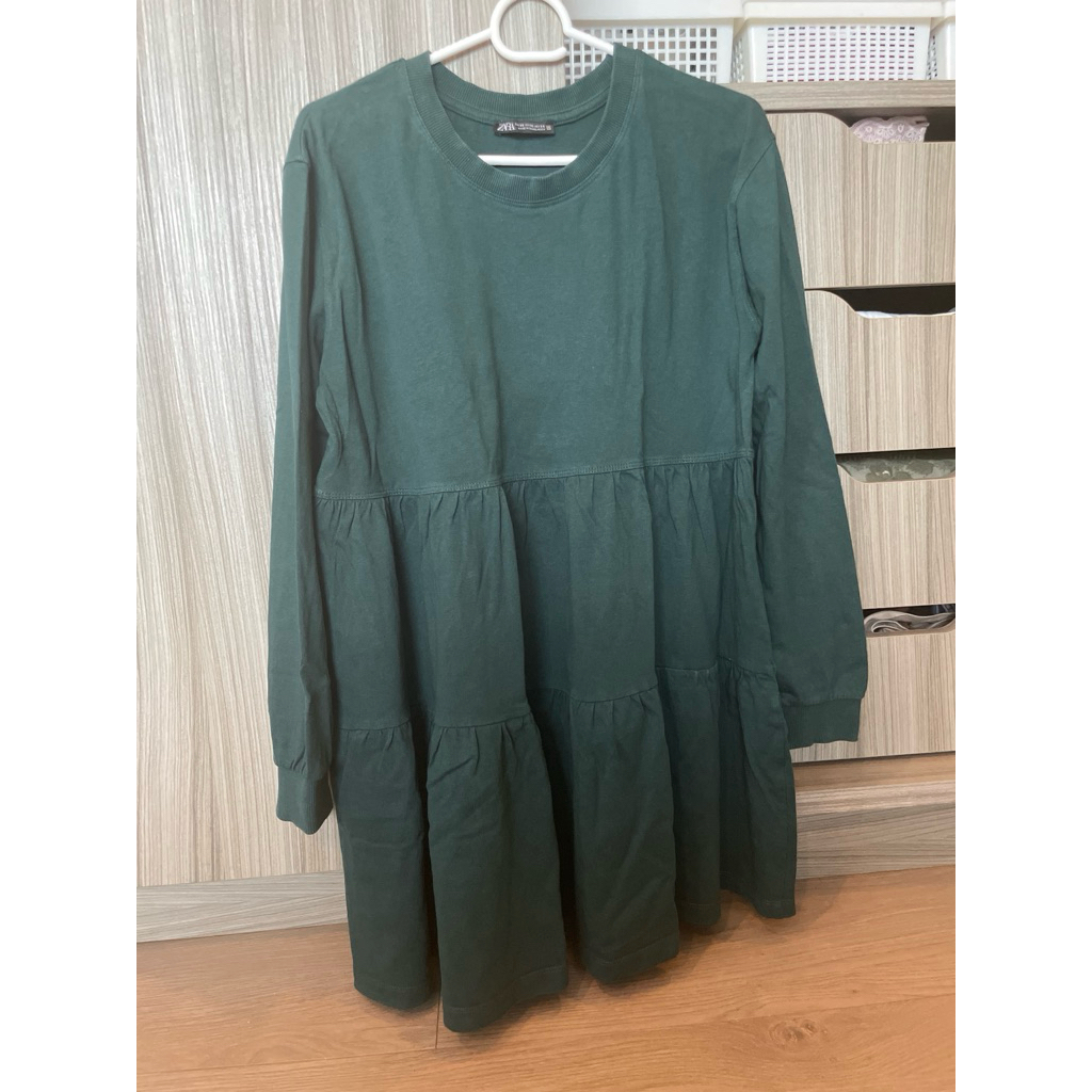 preloved Zara Tiered mini dress long sleeve size XS