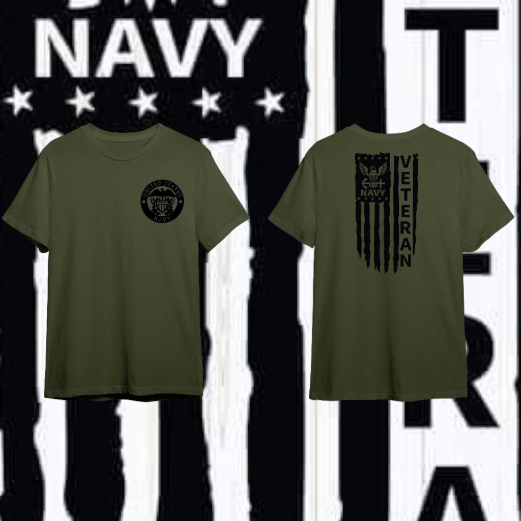 Kaos US ARMY T-shirt Military Vintage " US NAVY VETERAN " Olive green/Navy/Khaki