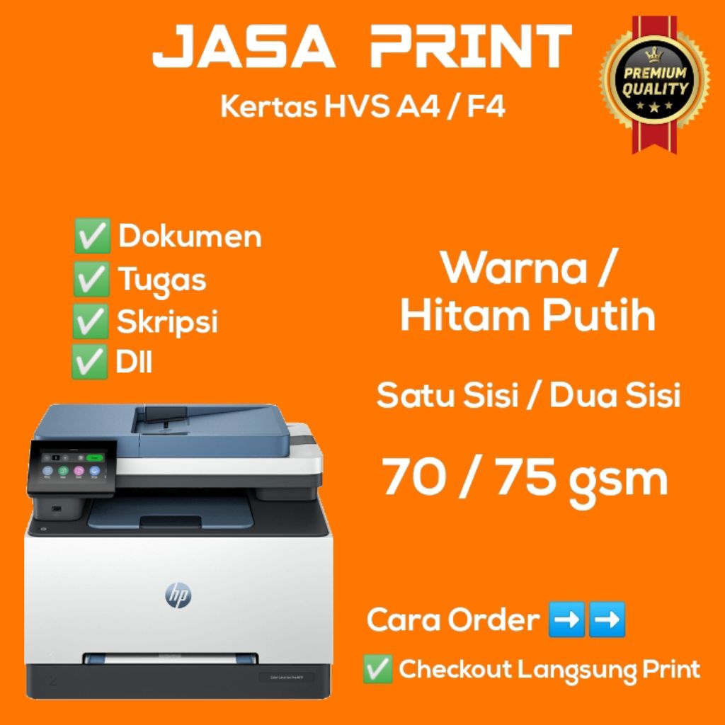 

Print/HVS/A4/F4/Warna/HitamPutih