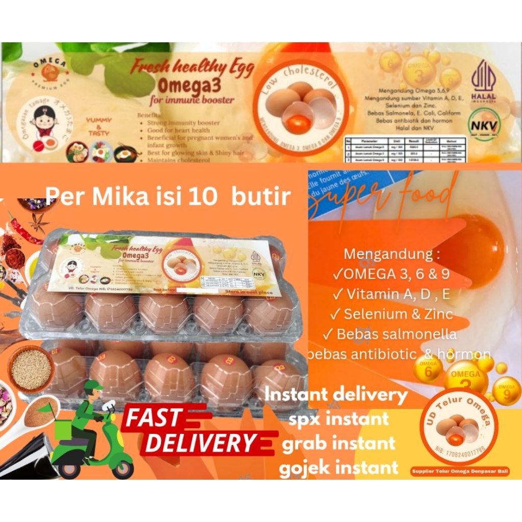 

telur omega 3, 6 & 9 per pack isi 10 Fresh