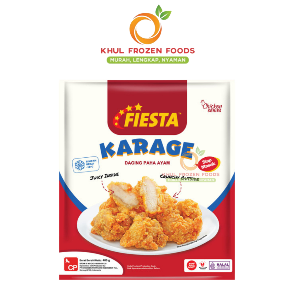 

Fiesta Karage 400gr / FIESTA / Karage ayam / Olahan ayam / Daging paha ayam / Karage frozen / Ayam bumbu