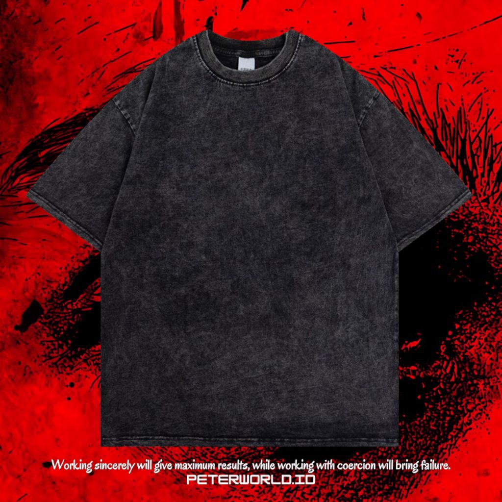 Peterworld "Polosan" T-shirt Oversized | Kaos Oversized | Kaos Washed | Jual Kaos Polos Washing Vint