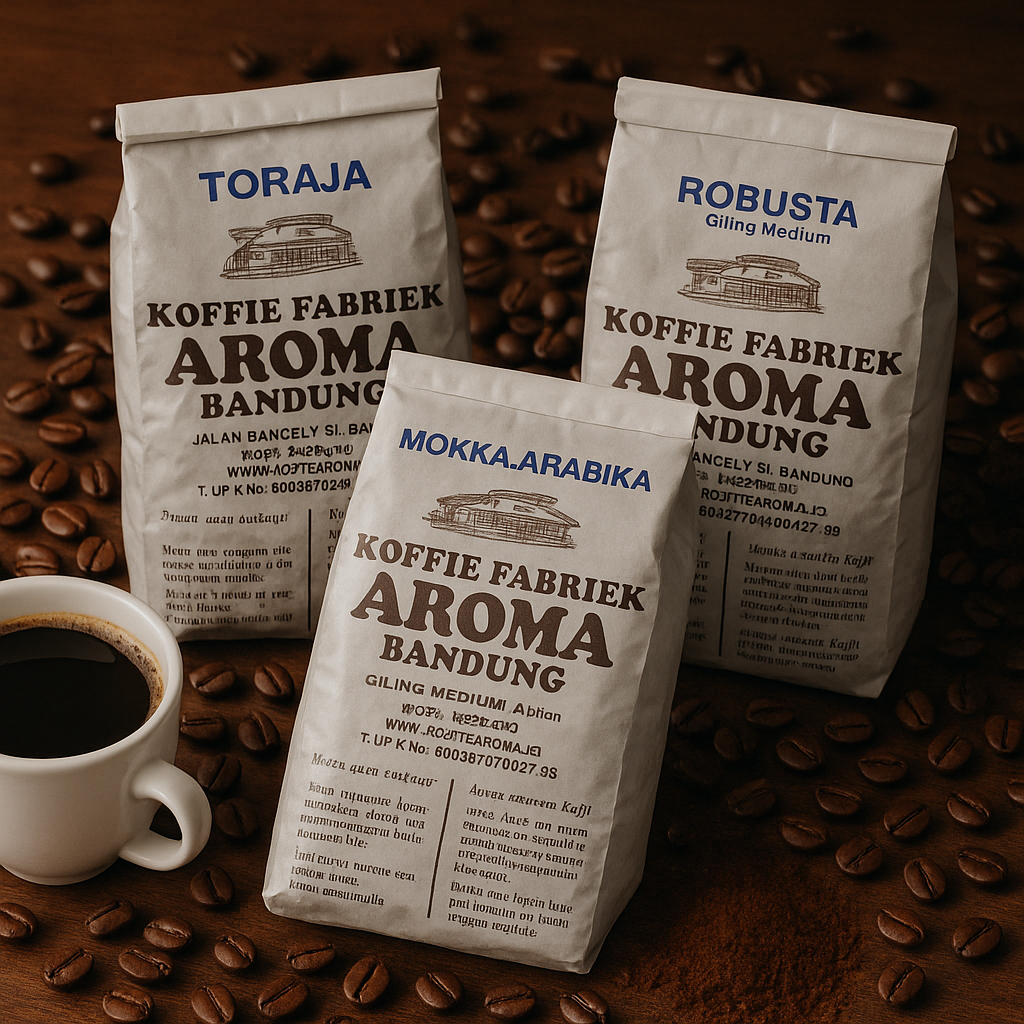 

KOPI AROMA BANDUNG 500GR / ROBUSTA, MOKKA ARABIKA, MIX / FRESH SETIAP HARI