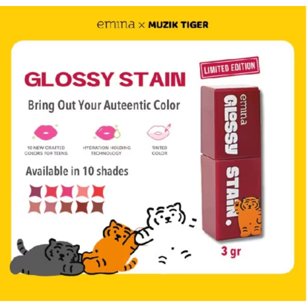 Emina Glossy Stain × Muzik Tiger