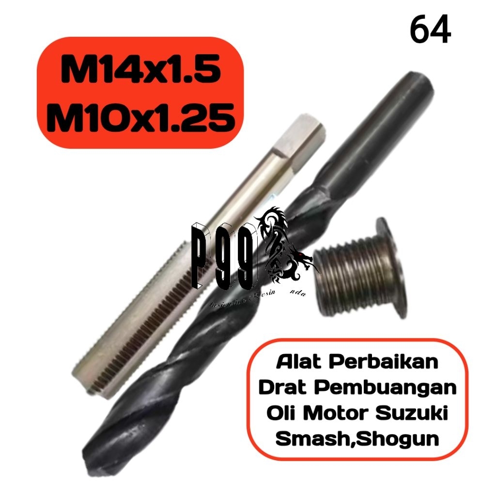 paket komplit verbos busi set tap n bor set sok drat busi motor suzuki smash n shogun drat luar m14x