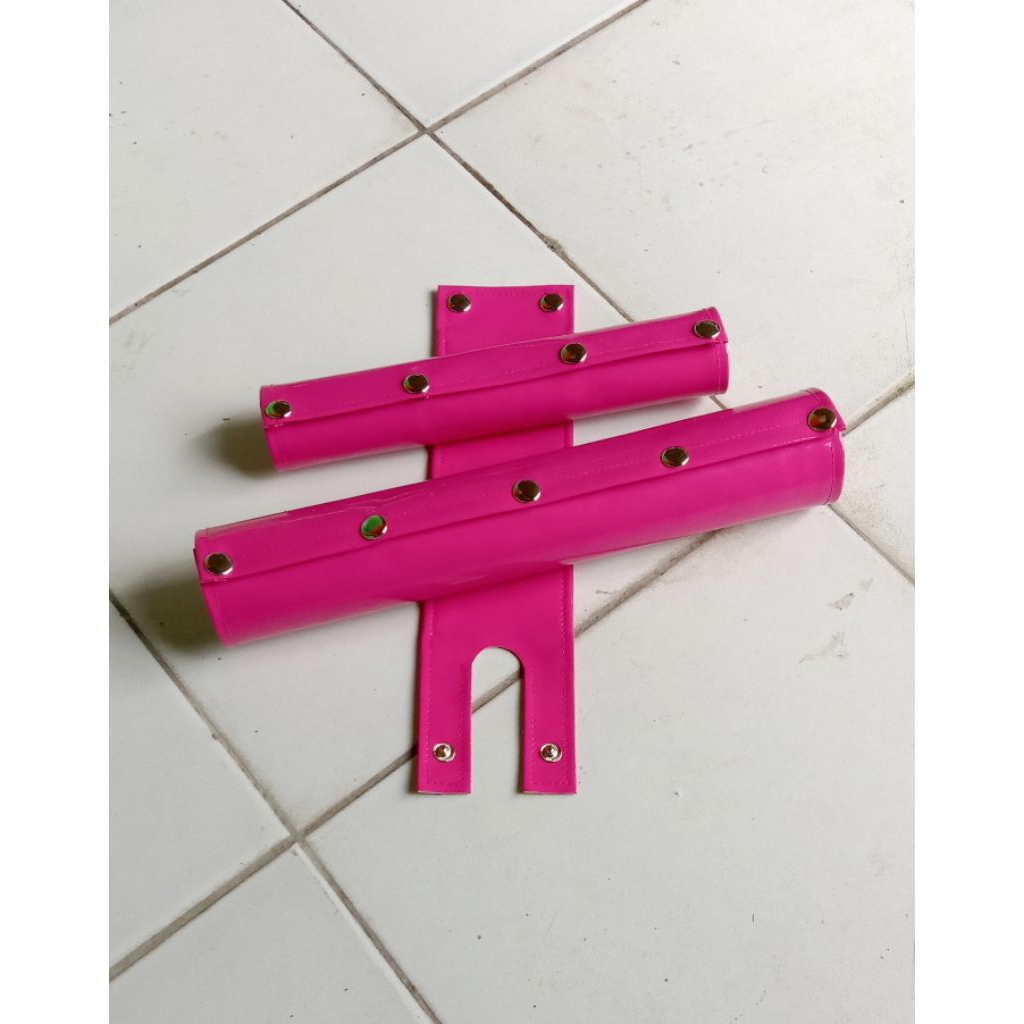ped set bmx cover sepeda bmx padset  freestyle pink vinyl glossy