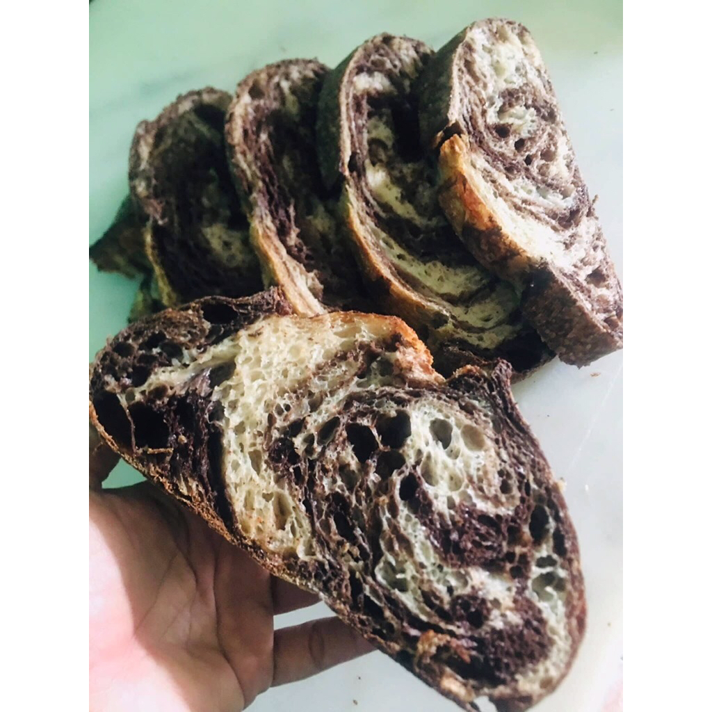 

Sourdough Chocolate Marble Rye Country Bread