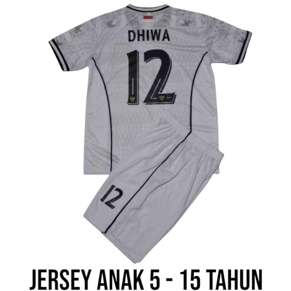 Kaos Bola Futsal Anak Umur 5 - 15 Tahun Timnas Indonesia Free Sablon Nama dan Nomor Punggung Pemain