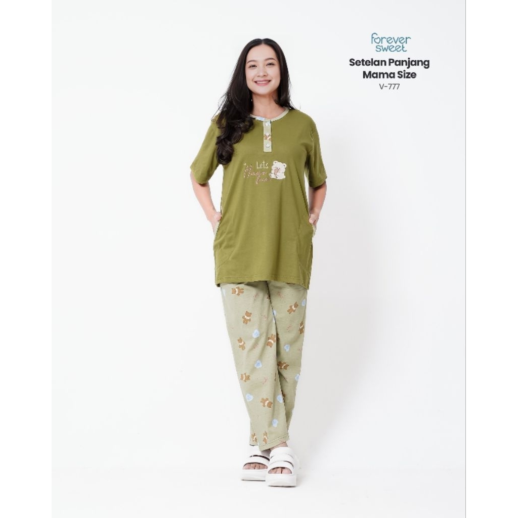 baju tidur piyama forever sweet mama size tangan pendek celana panjang CP