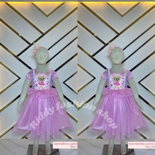 [ TERBARU ] DRESS BALLERINA CAPUCINA VIRAL ANAK PEREMPUAN USIA 3-8 TAHUN / GAUN PESTA ULTAH ANAK MOD