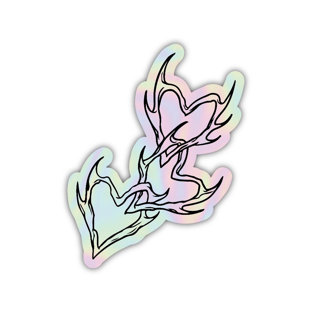

Z303 sticker love aesthetic, stiker hologram satuan