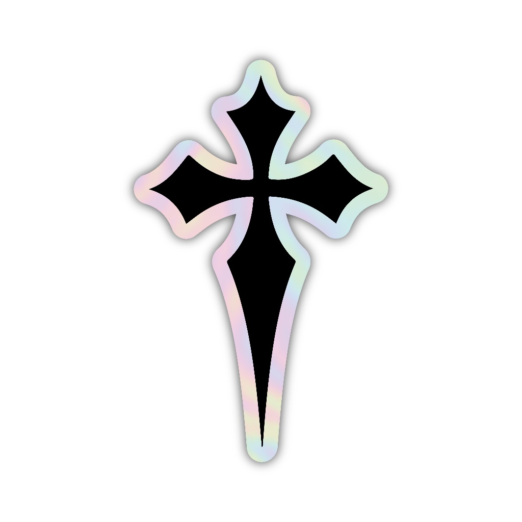 

Z305 sticker salib aesthetic, stiker hologram satuan
