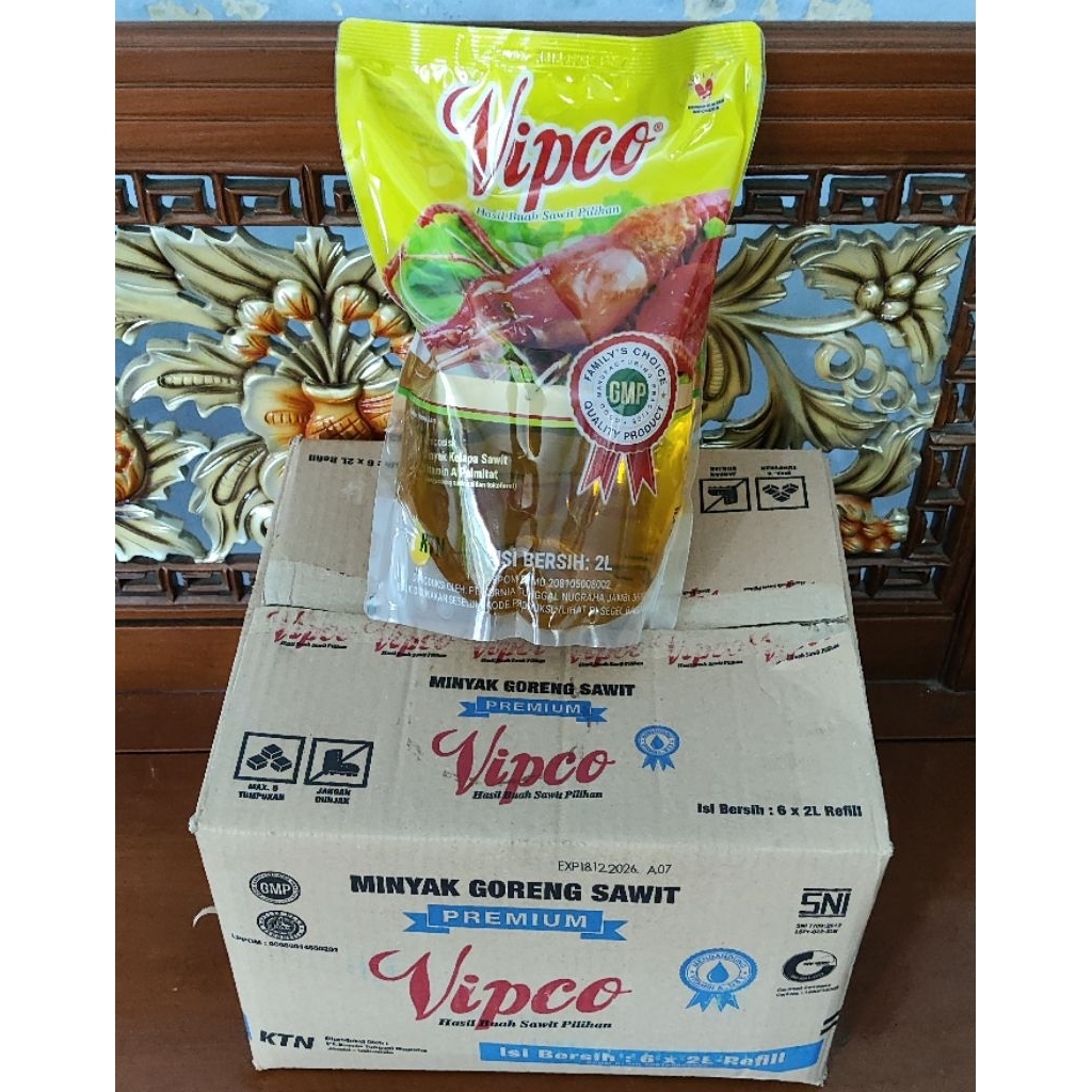 

Minyak Goreng refill Vipco 1 - 2 L 1 dus ( 1L isi 12 pcs, 2L isi 6 pcs) Pengiriman Instan/sameday
