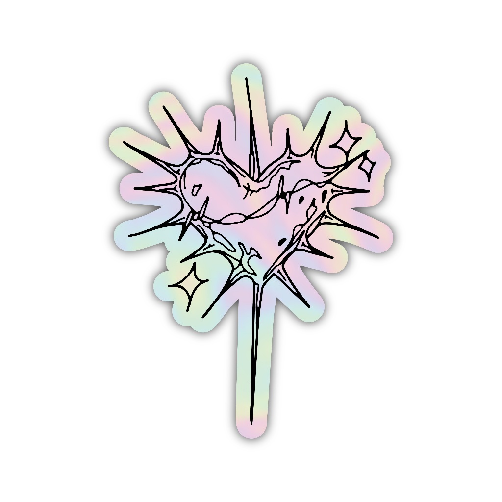 

Z327 sticker love aesthetic, stiker hologram satuan
