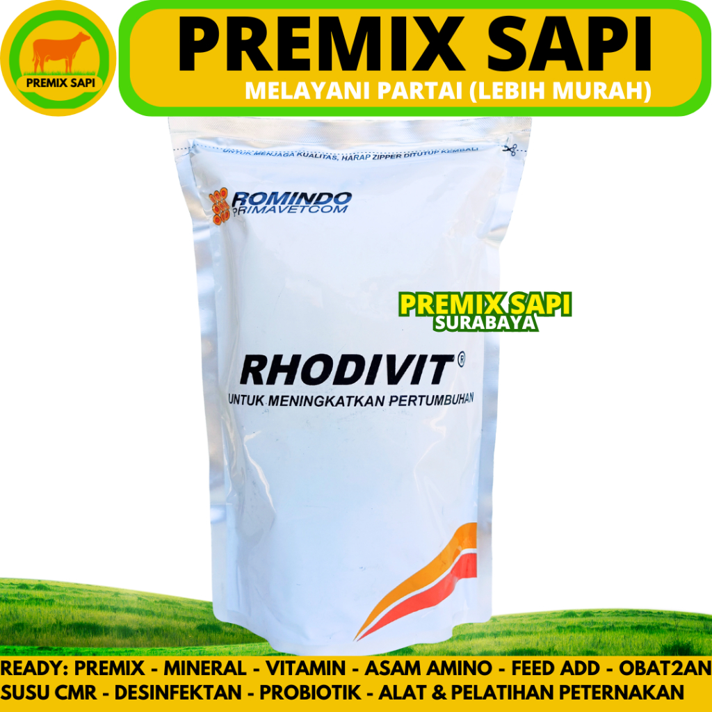RHODIVIT 1 KG (10 PCS @100 gr) - Vitamin Ayam Meningkatkan Pertumbuhan & Produktivitas Unggas Ayam B