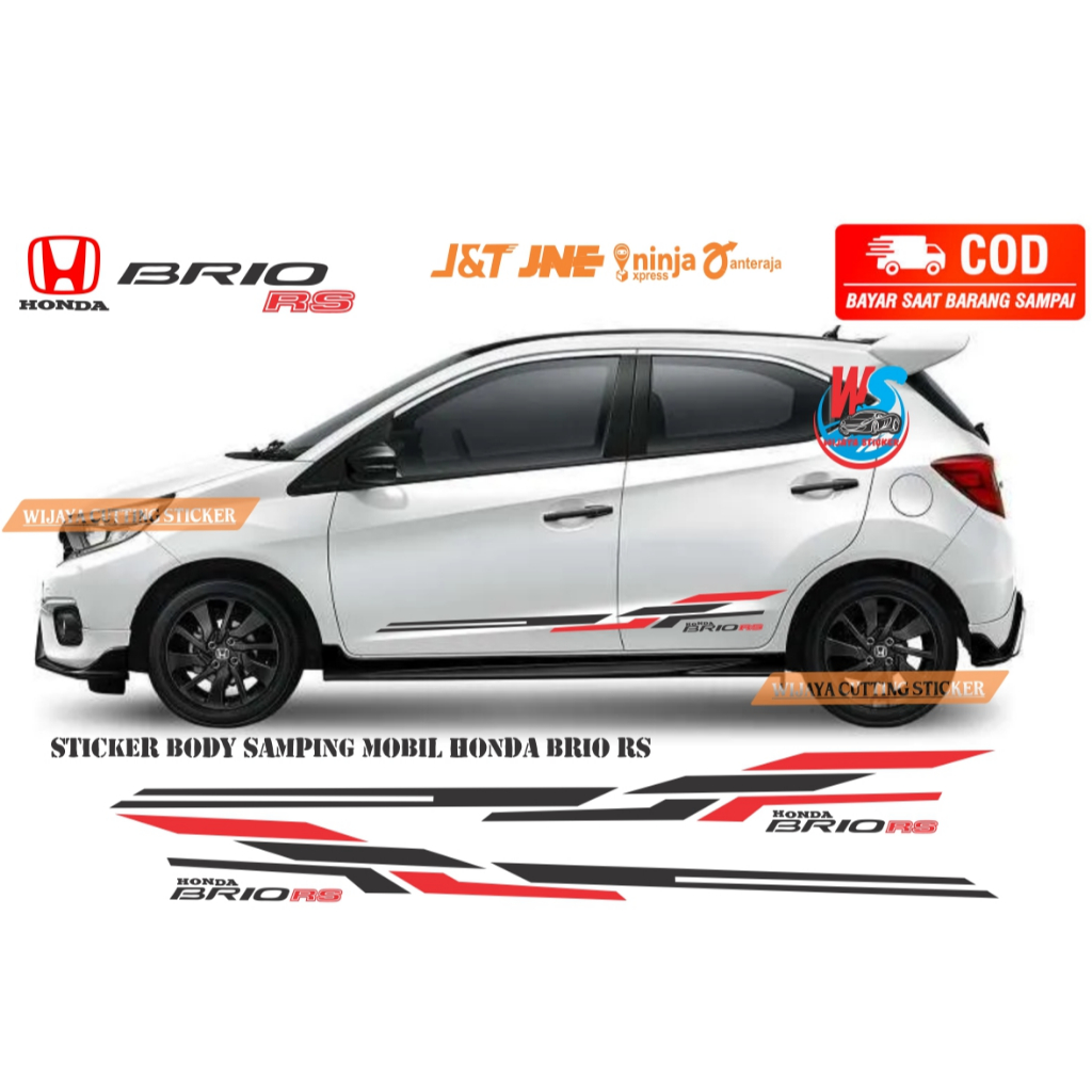 Stiker body samping minimalis cutting sticker variasi mobil Honda Brio Rs