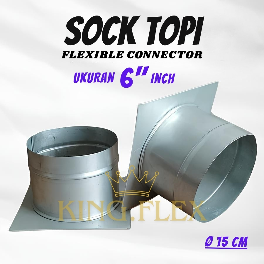 Sok Lempeng 6 inch Konektor Pipa Exhaust Flexible Ducting