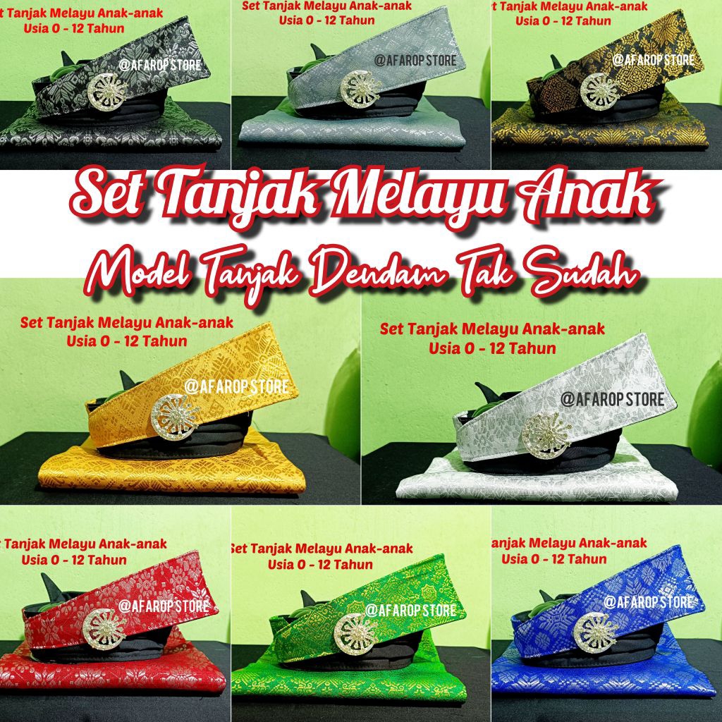 SET TANJAK MELAYU ANAK-ANAK 0 - 12 TAHUN (INSTANS) | MODEL TANJAK KOMBINASI DENDAM TAK SUDAH