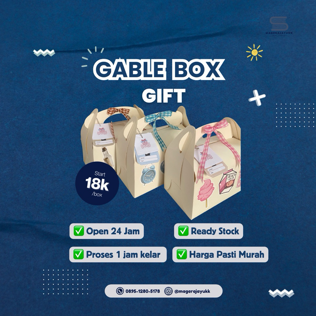 

[Ready] Gable Box Hampers Kado Murah Aestetik Viral Unik Ukuran 16x11