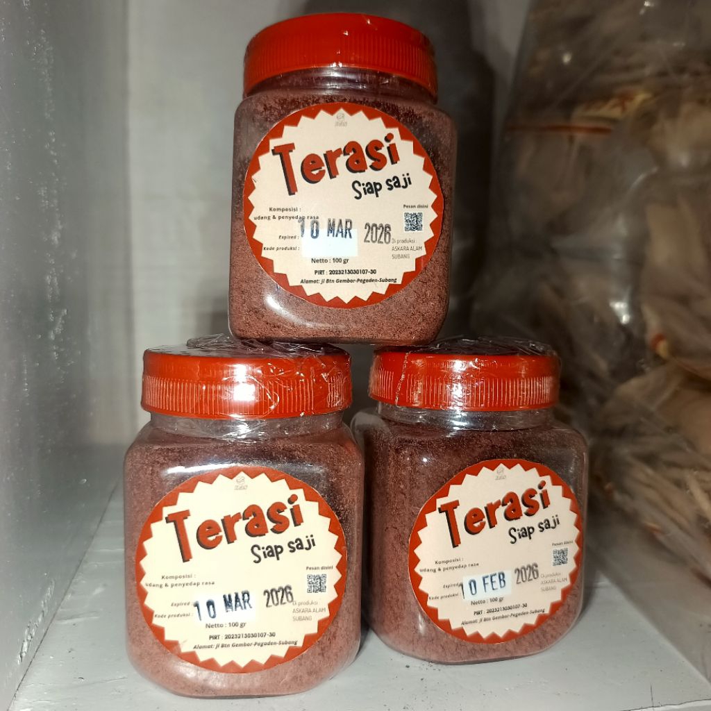 

Terasi Udang Merah Asli Sudah Matang Siap Konsumsi Khas Cirebon Kemasan Botol 100 Gram