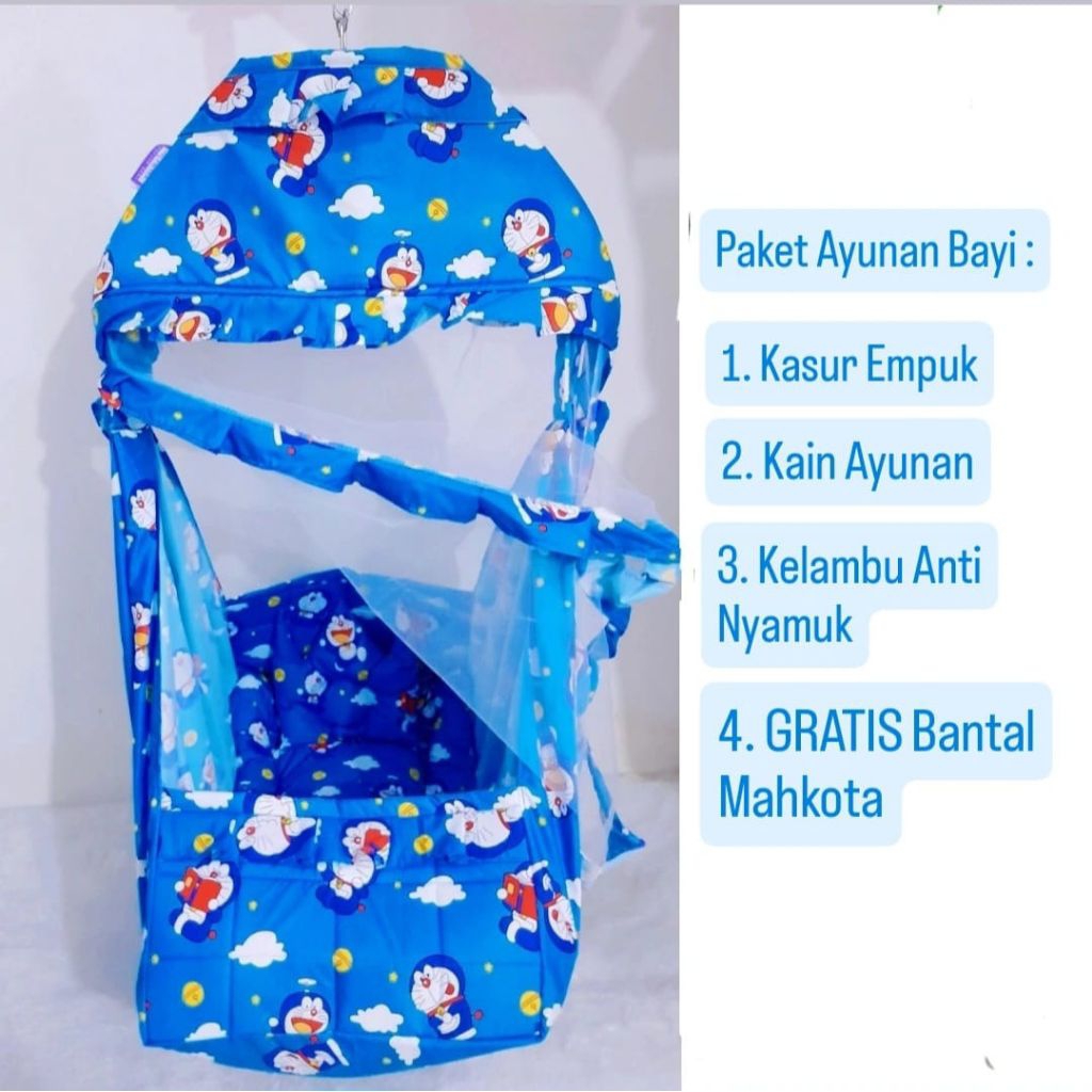 Paket Hemat 4 in 1 Ayunan Bayi Gratis Bantal Mahkota / Ayunan Bayi Karakter