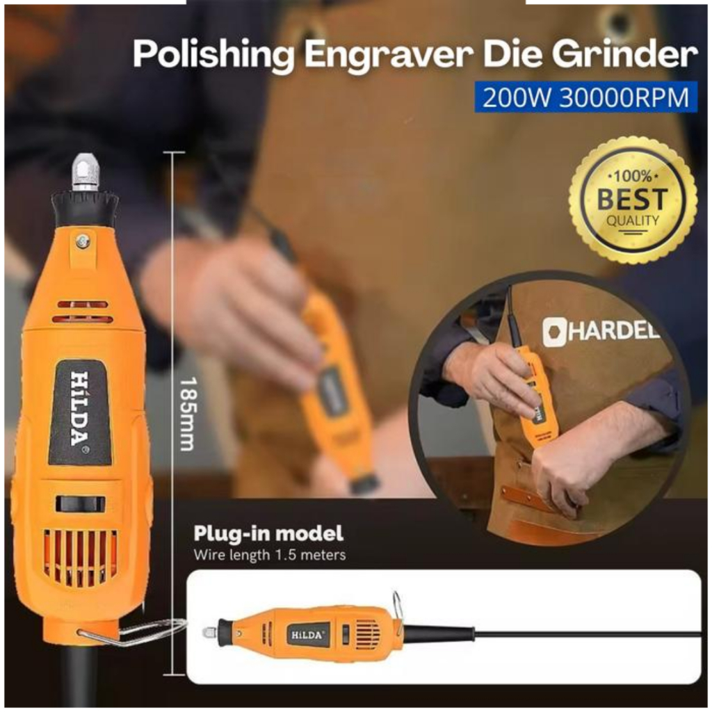 PROMO HILDA Bor Listrik Mini Multifungsi Grinder Tangan Portable 200W 30000RPM - MD200"