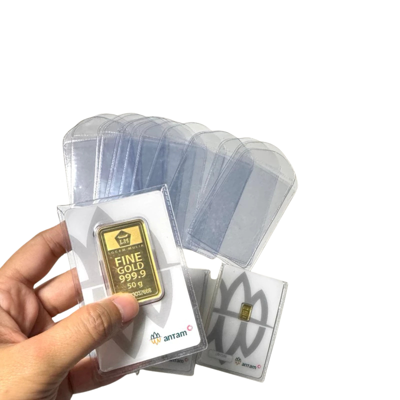 Cover Plastik Logam Mulia Antam 0.5g–10g / Pelindung Emas LM / Isi 5 pcs