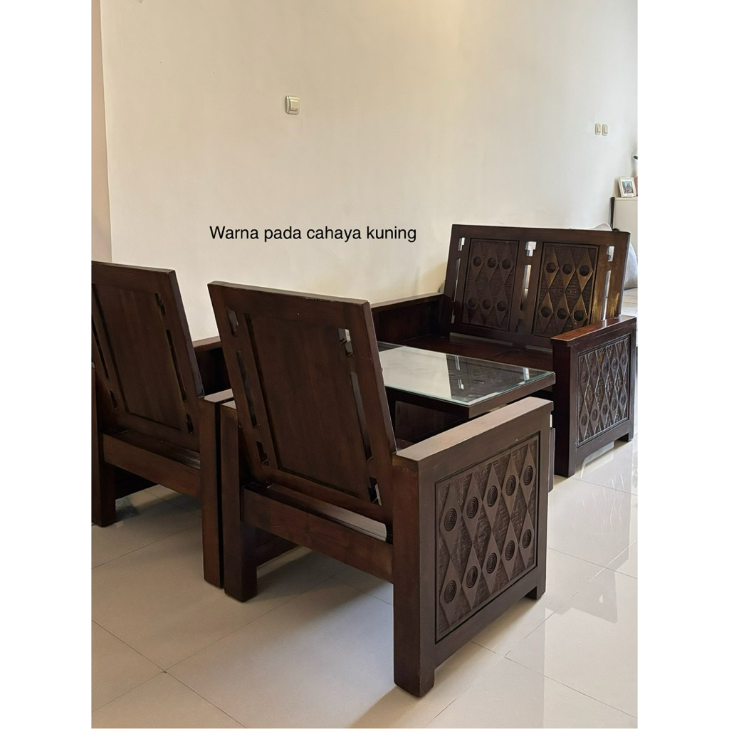 Kursi Jati Asli 4 Seater Harga Nego [Preloved/Bekas]